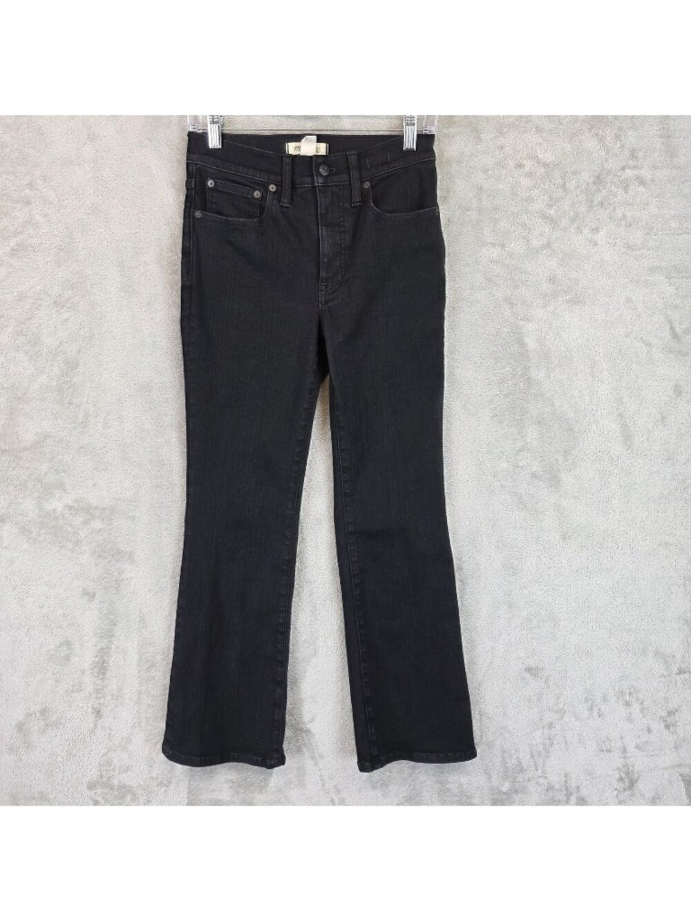 Madewell Mid-Rise Kick Out Bootcut Jeans Womens 27 Black Charcoal Wash Stretch